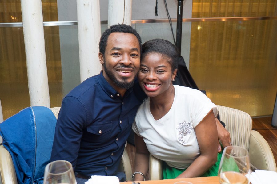 OC Ukeje and guest at Mo Abudu's birthday dinner